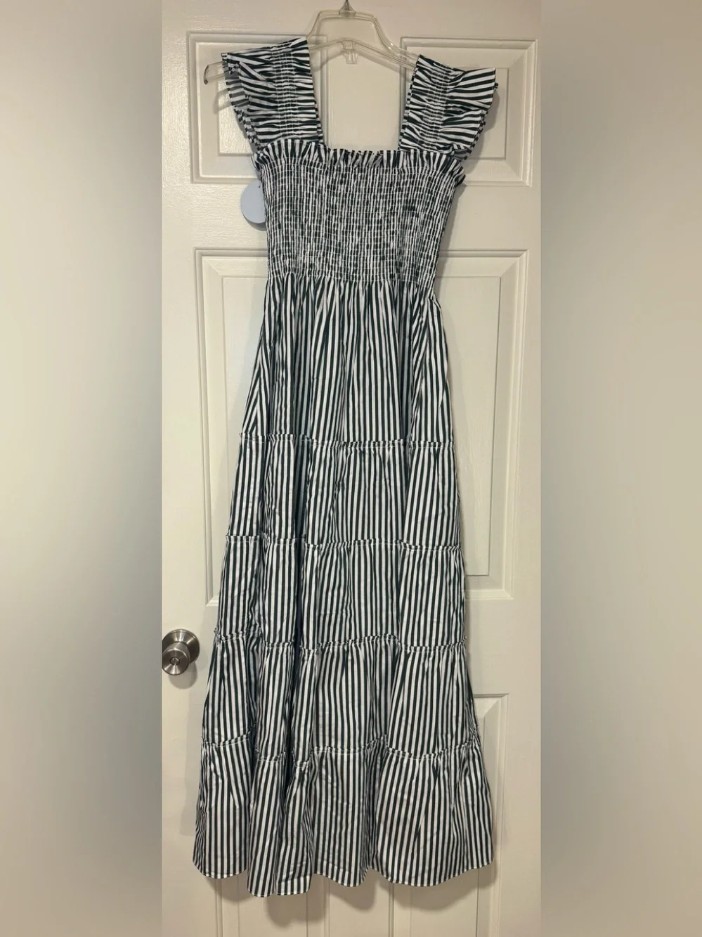 NWT!! Hill House Striped Green and White Maxi Dress - Picture 6 of 11